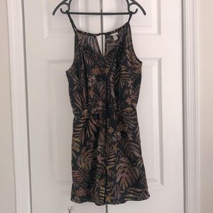 A New Day Black Tropical Print Romper